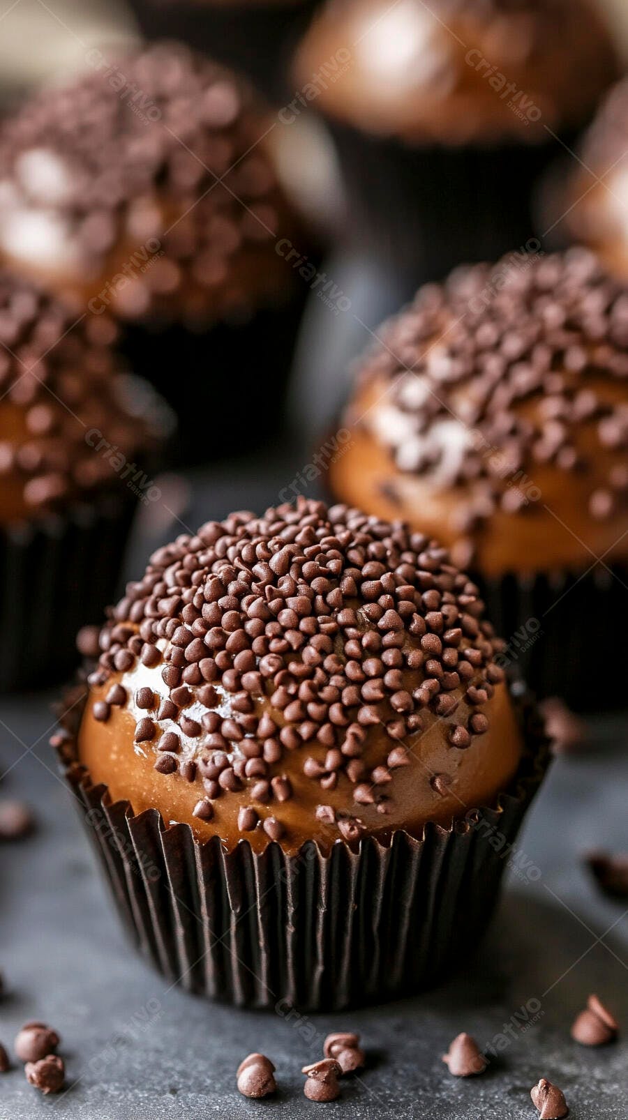 Foto Cupcake de Chocolate Granulado Doce Confeitaria