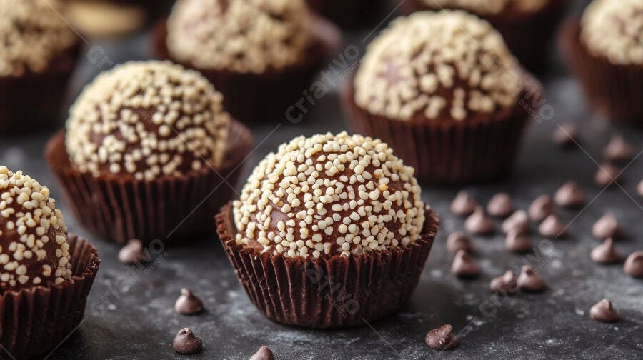 Foto Brigadeiro Gourmet Granulado Branco Doce Festa