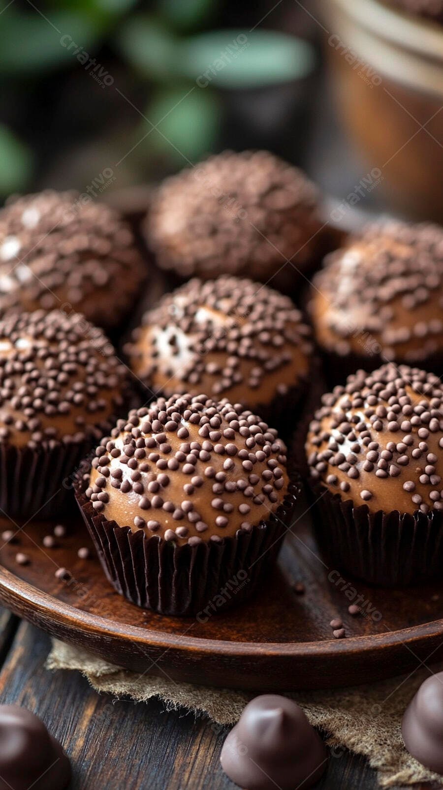 Foto Brigadeiros Gourmet Granulado Chocolate Escuro