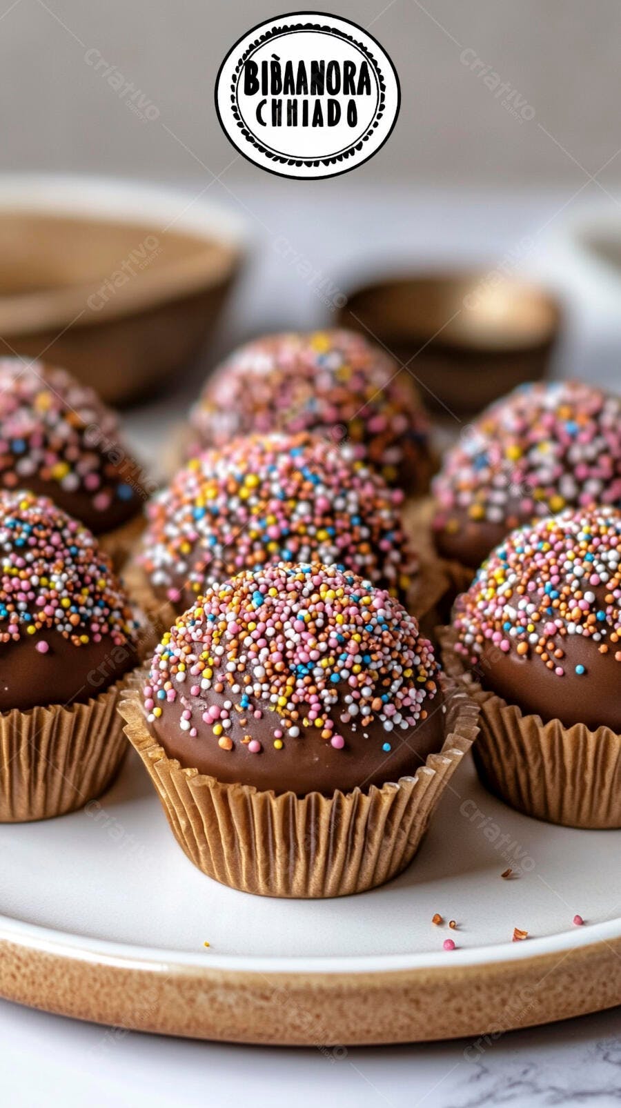 Foto Brigadeiro Gourmet com Granulado Colorido Festa Aniversário