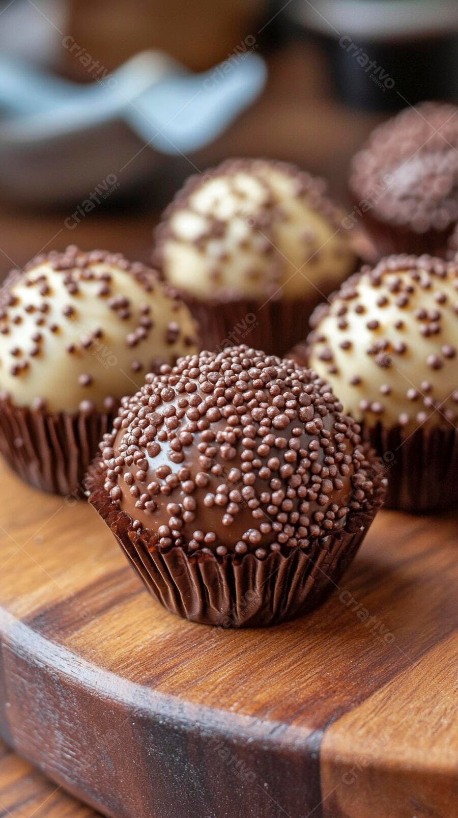 Foto Brigadeiros Gourmet Chocolate e Branco com Granulado