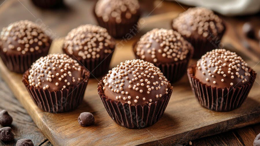 Foto Brigadeiros Gourmet Granulado Confeitos Doces Festa