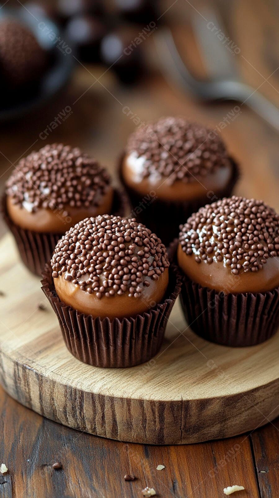 Foto Brigadeiro Gourmet Granulado Mesa de Madeira