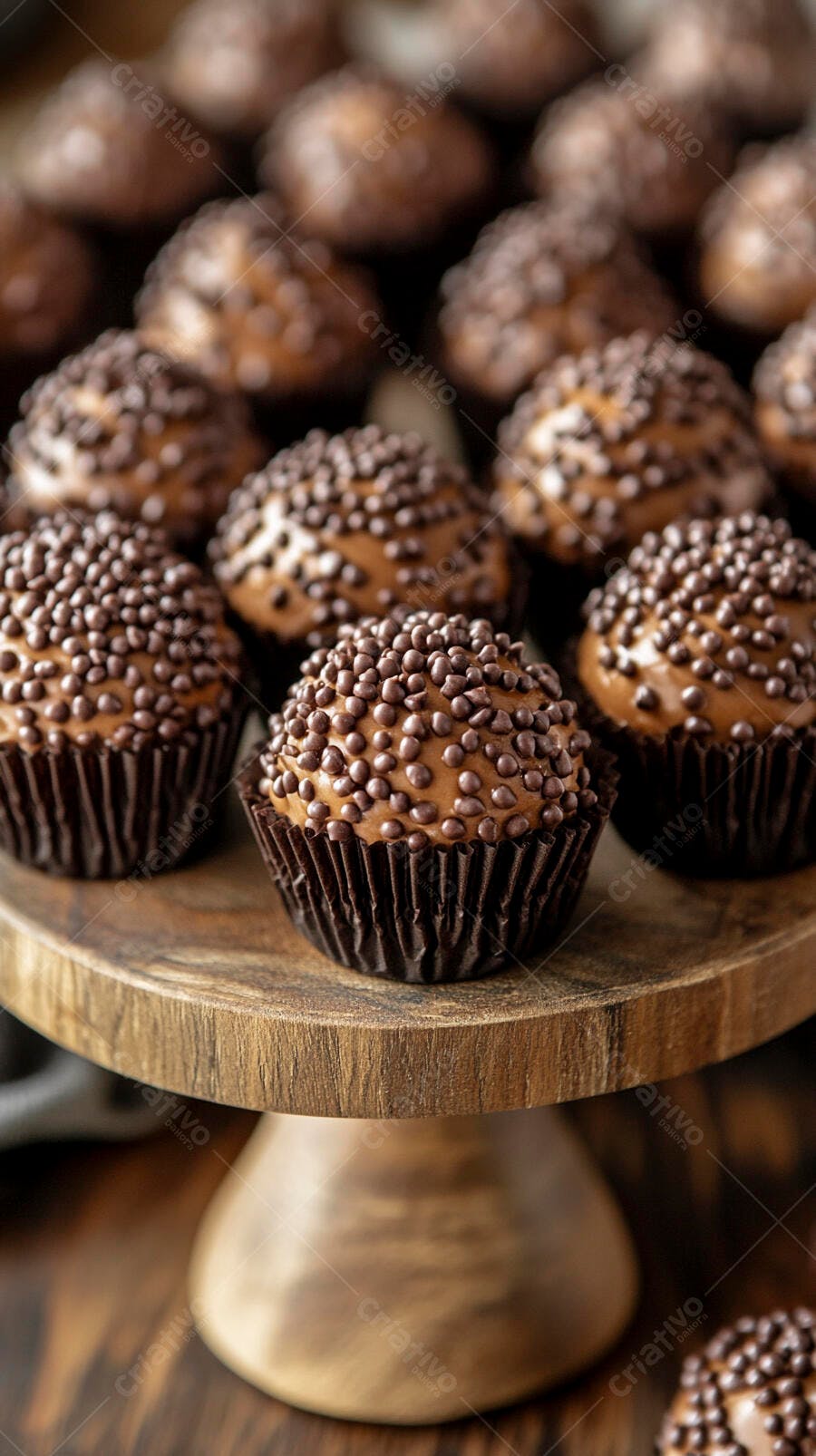 Foto Brigadeiros Gourmet Granulado Mesa de Madeira