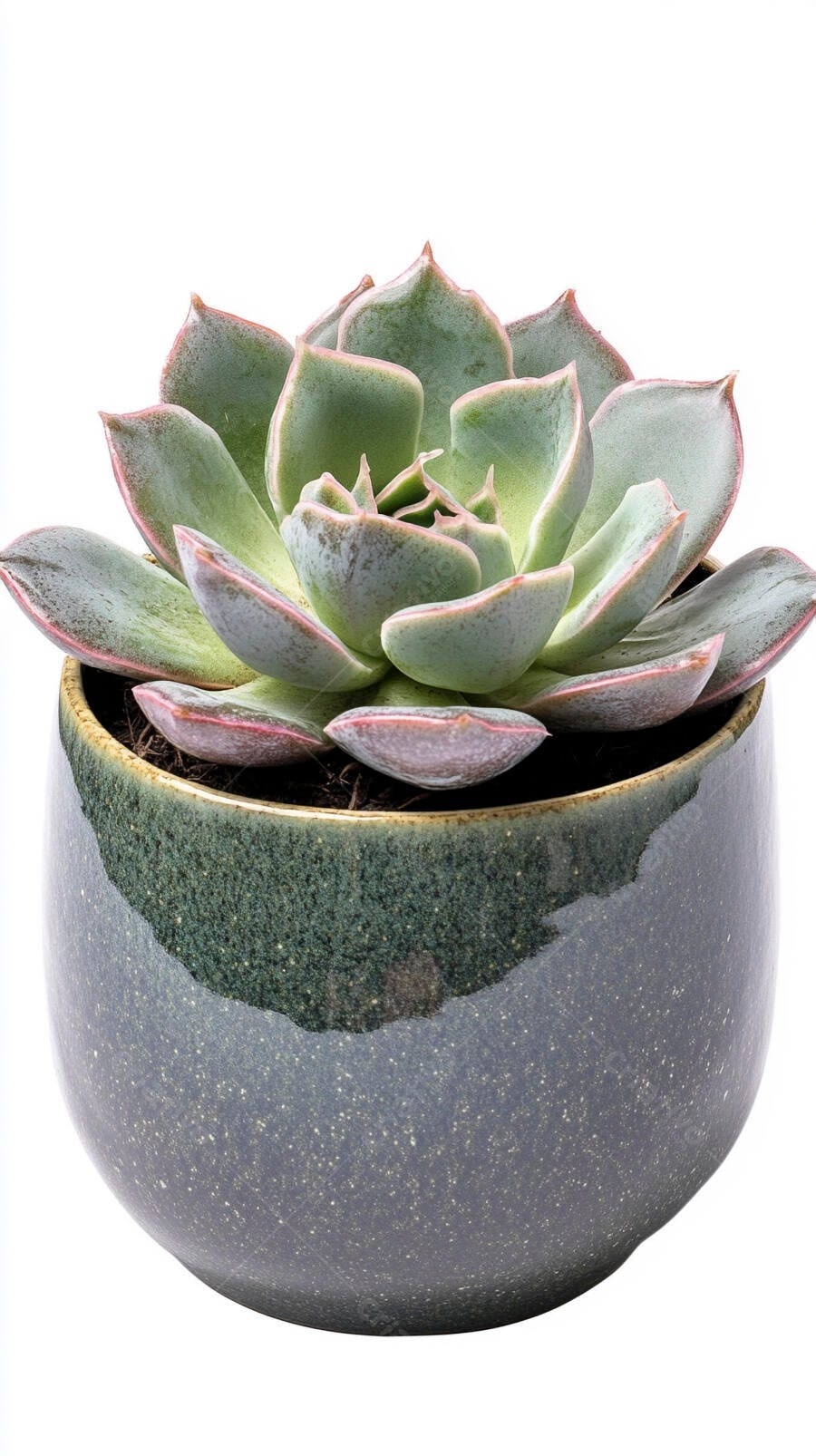 Foto Suculenta Echeveria Vaso Cerâmica Fundo Branco
