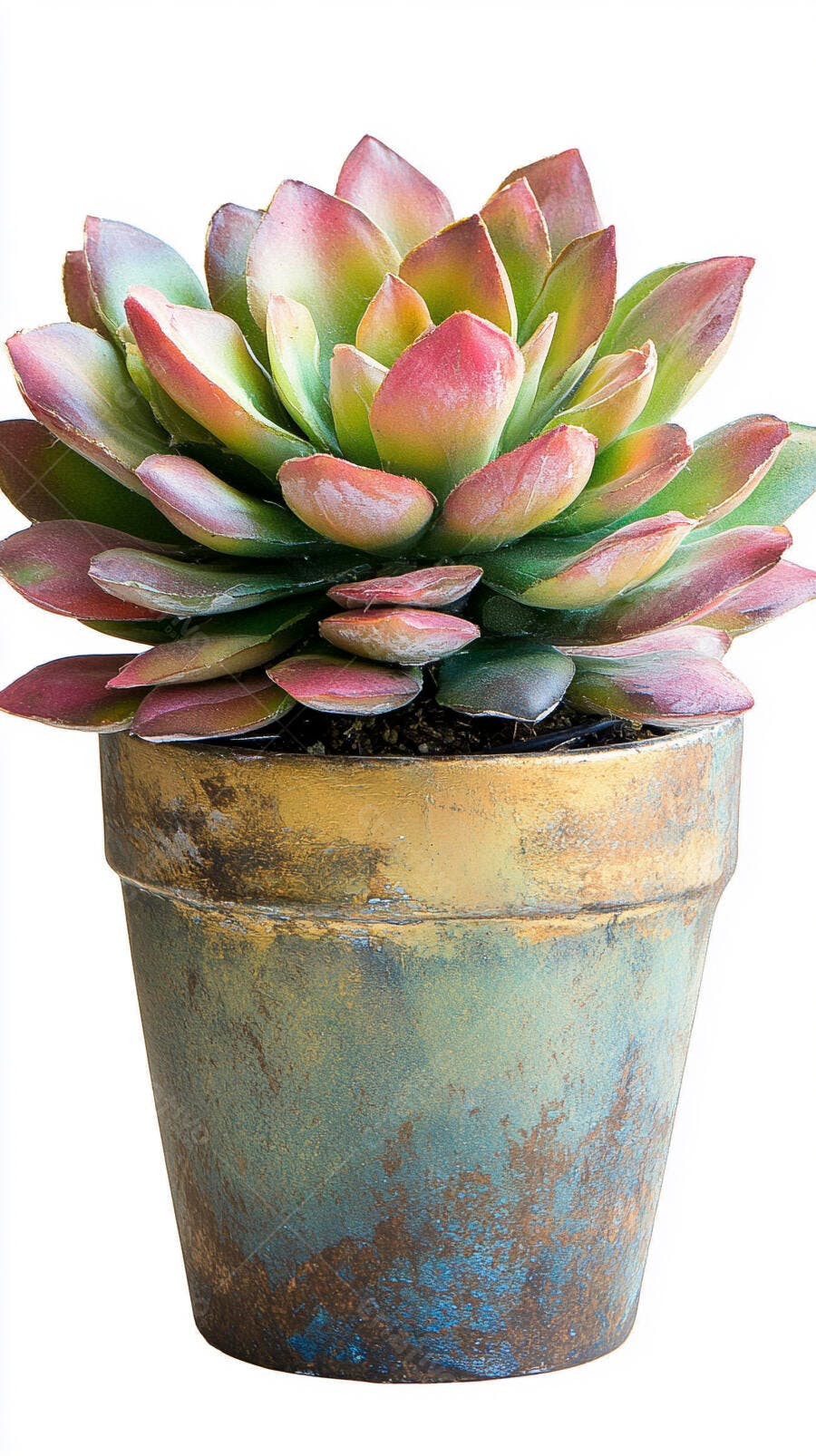 Foto Suculenta Echeveria Colorida Vaso Rústico Branco