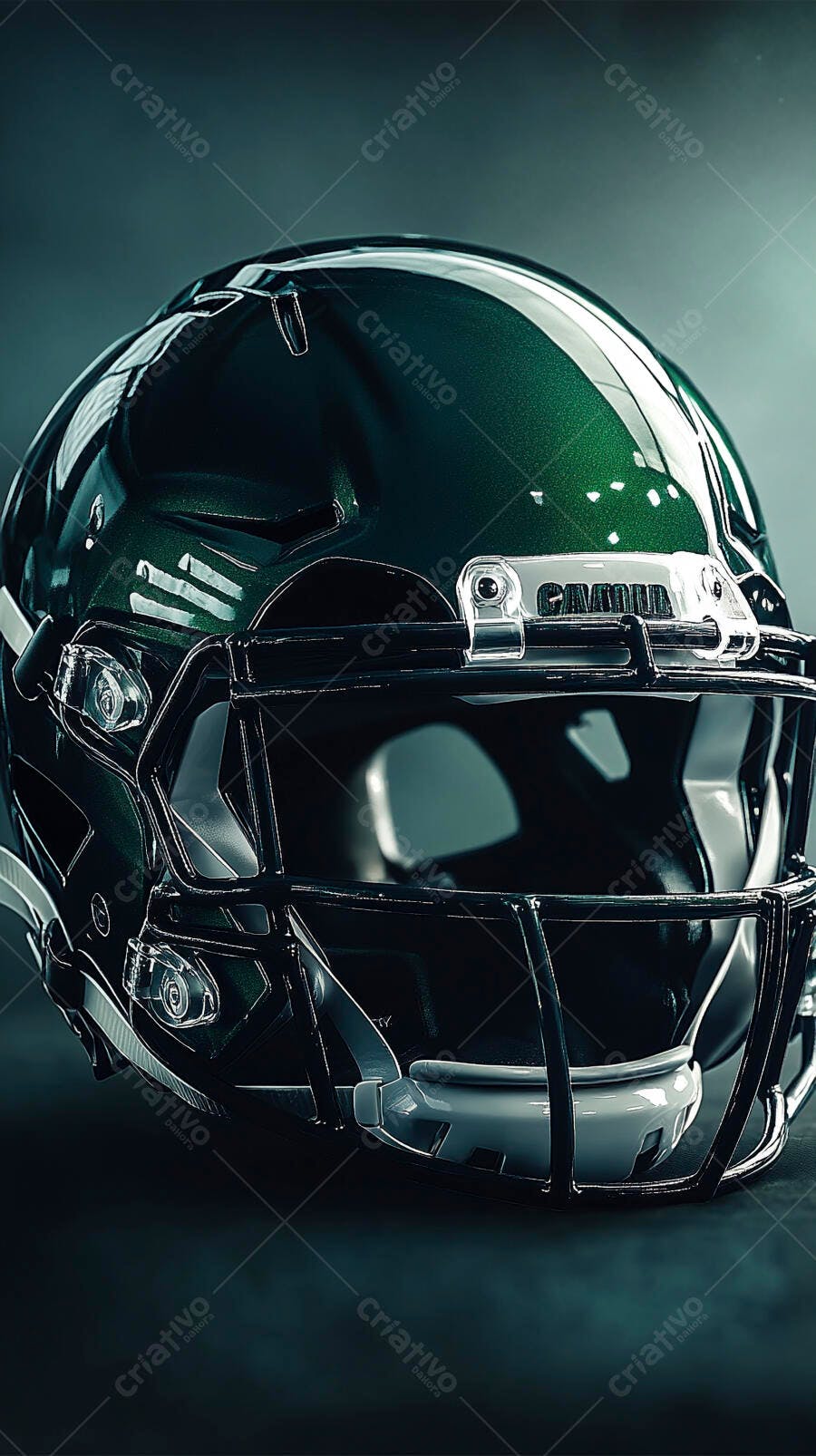 Capacete de futebol americano verde escuro e preto equipamento