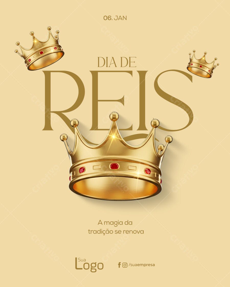 Flyer Dia de Reis 06 de Janeiro PSD Editável