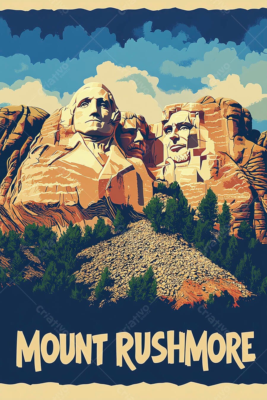 Monte Rushmore monumento nacional com rostos dos presidentes americanos