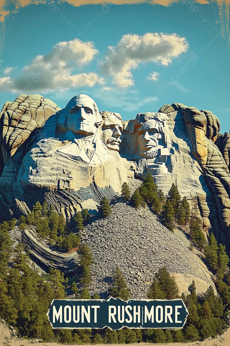 Mount Rushmore esculturas dos presidentes Washington Jefferson Lincoln