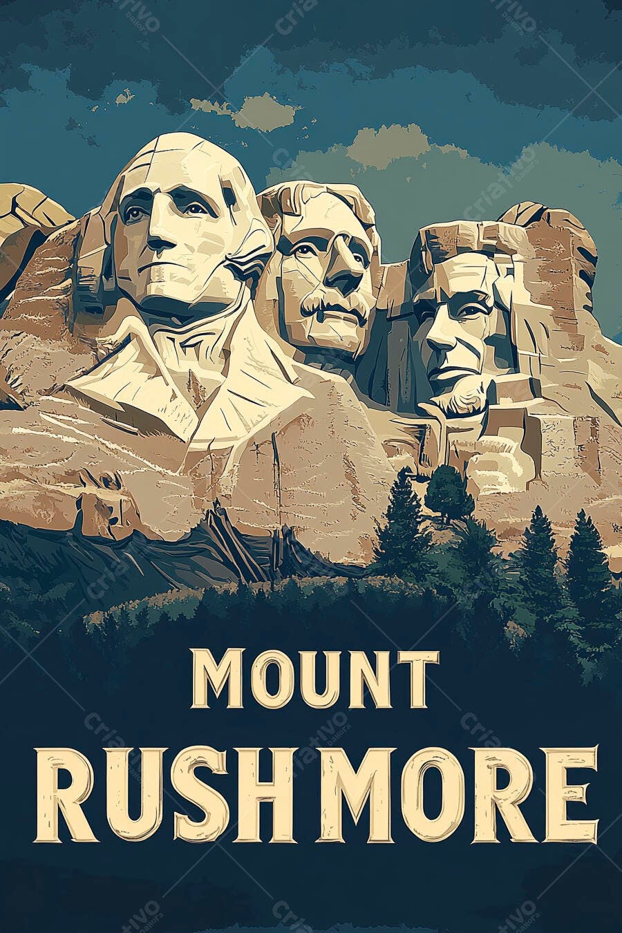 Monumento Monte Rushmore com presidentes americanos esculpidos na montanha
