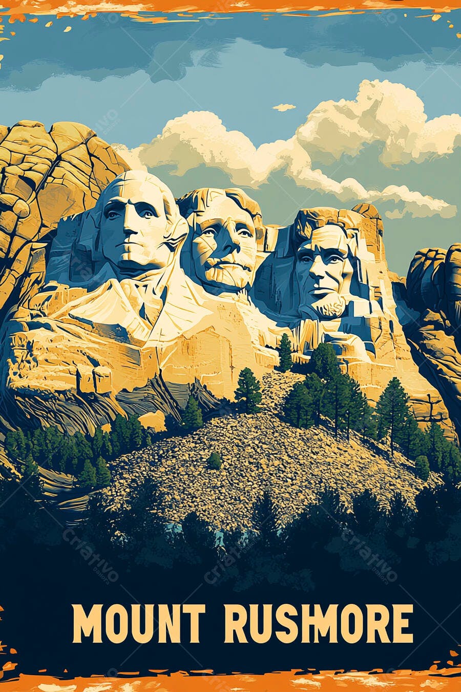 Mount Rushmore monumentos dos presidentes americanos em montanha rochosa na Dakota do Sul