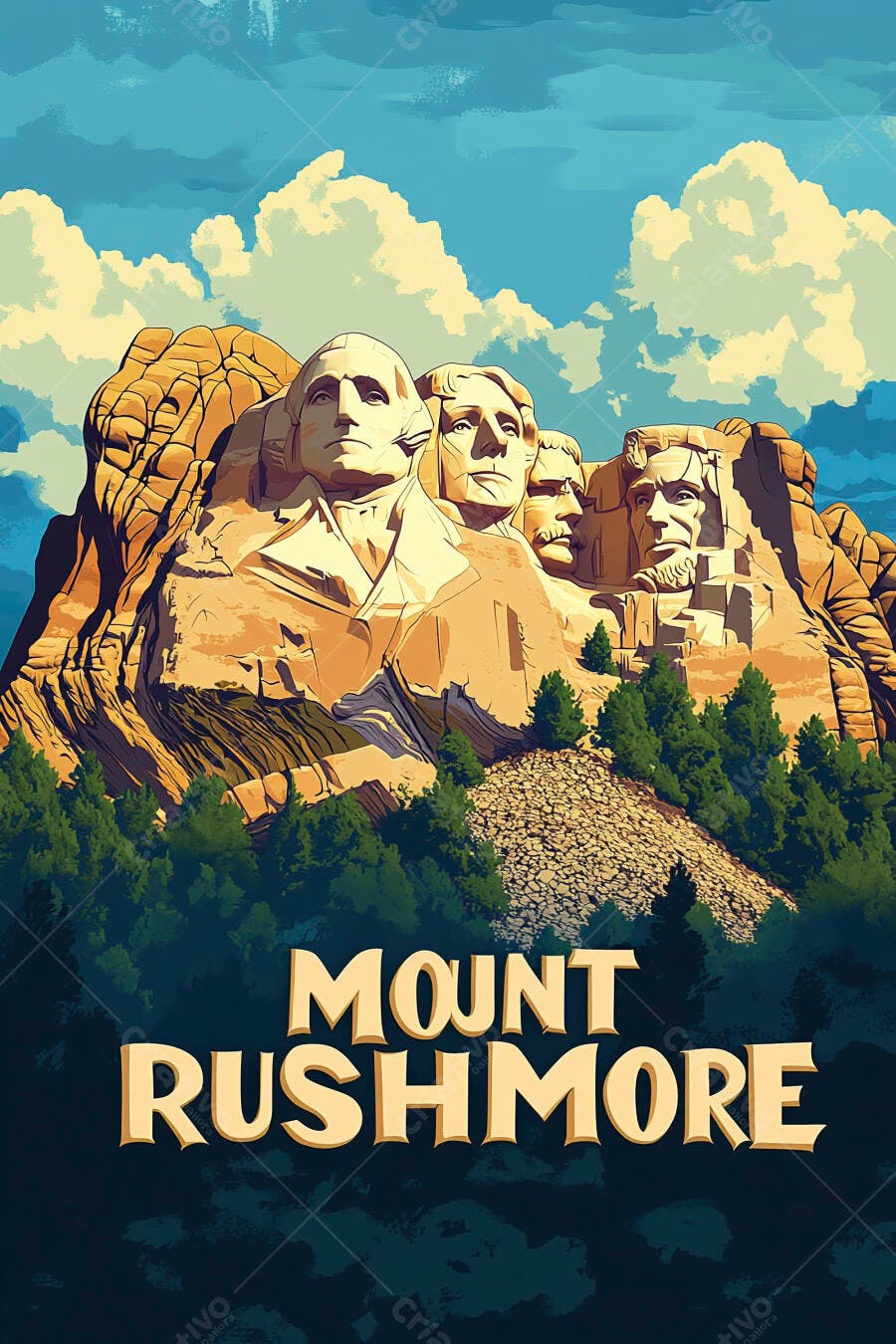 Mount Rushmore monumentos dos presidentes americanos em montanha rochosa