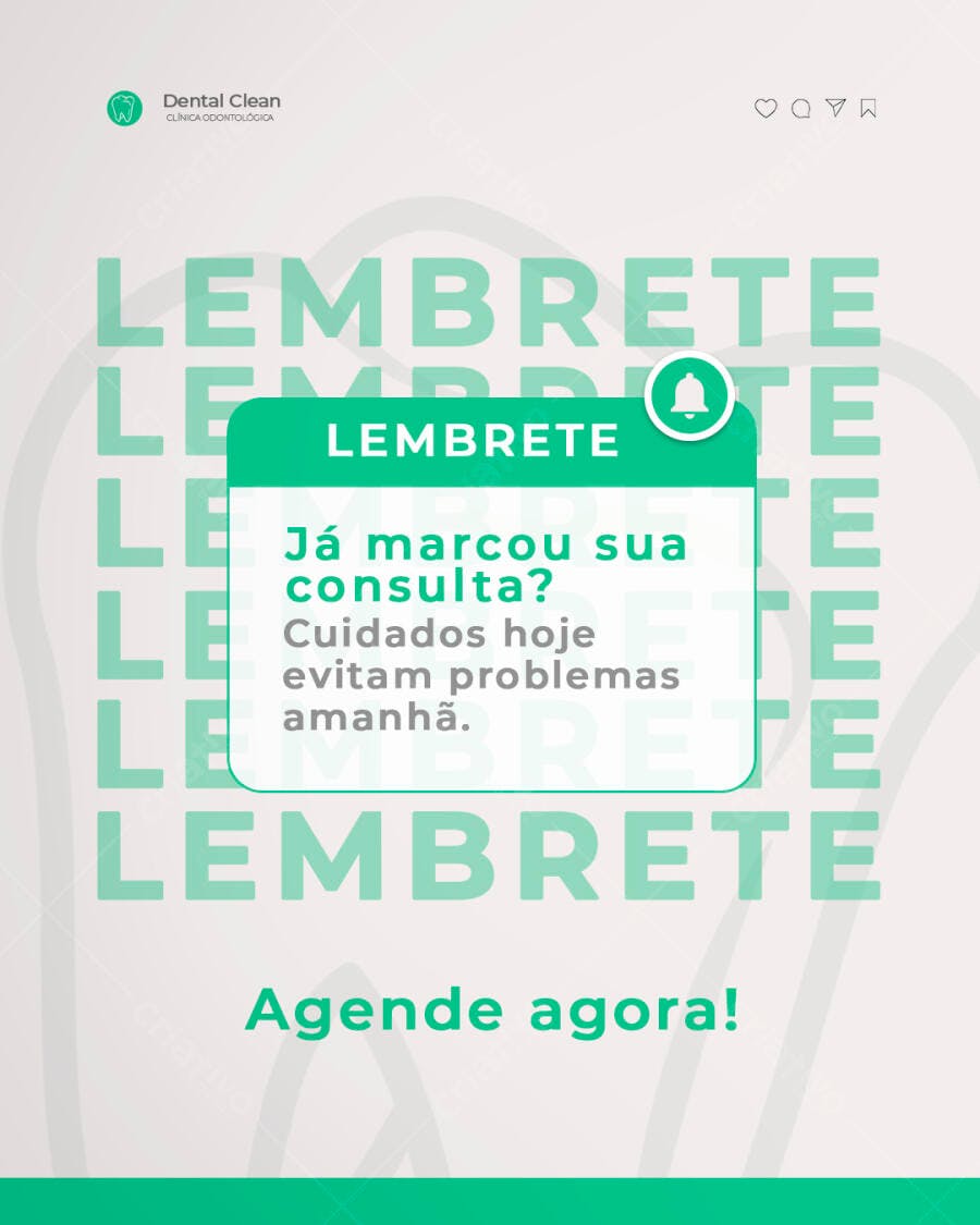 Post para Lembrete de Consulta Odontológica PSD Editável