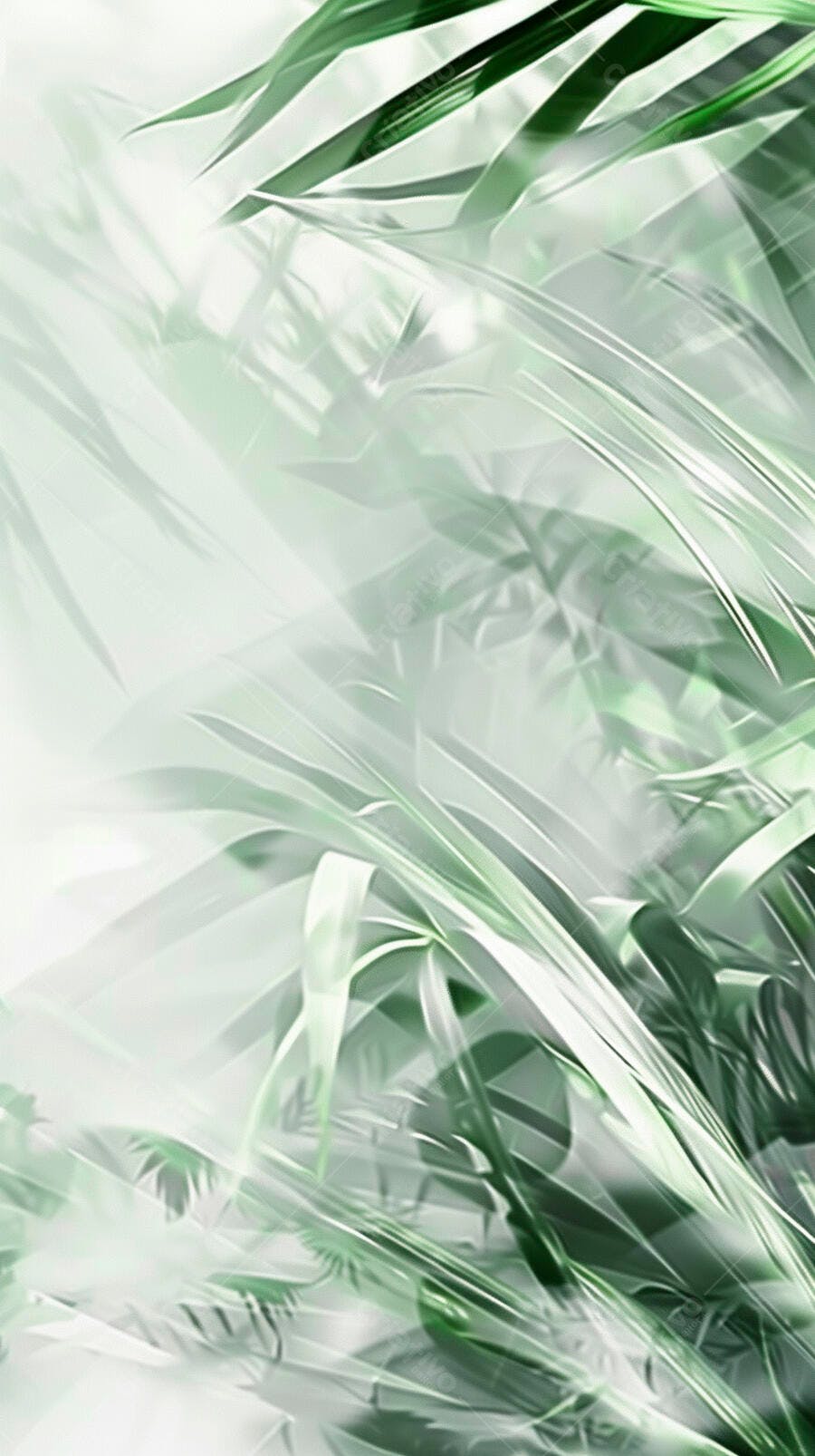 Folhas verdes abstratas padrão botânico fresco e limpo