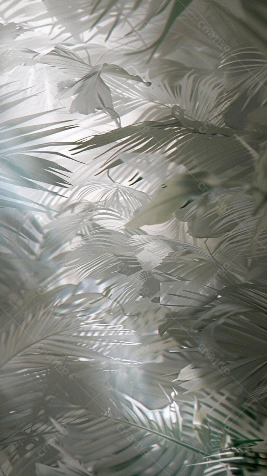Folhas de palmeira brancas claras padrão abstrato botânico