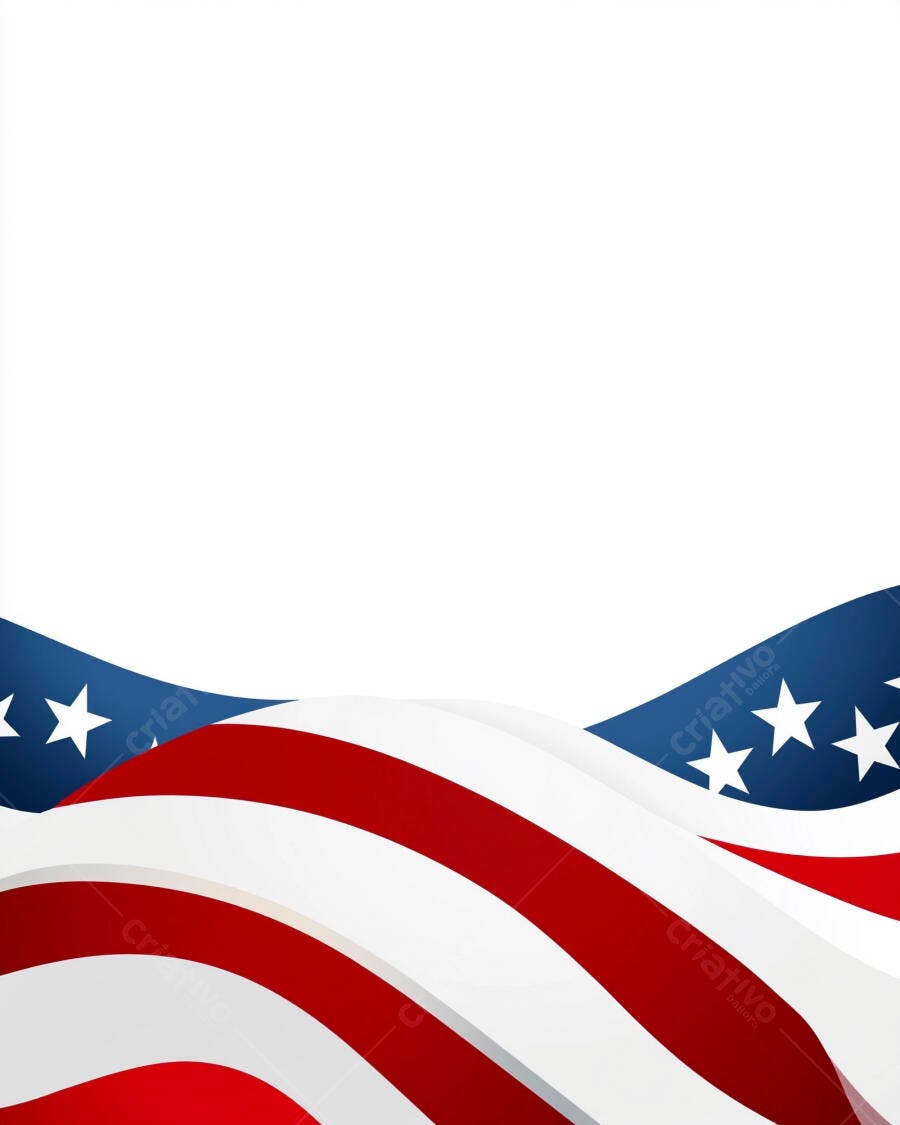 Bandeira Americana ondulando vermelha branca azul fundo patriótico design