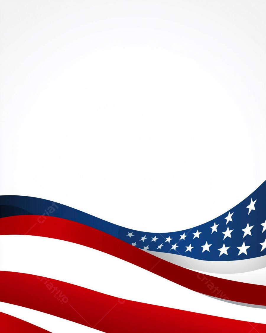 Bandeira americana ondulada com estrelas e listras para fundo patriótico