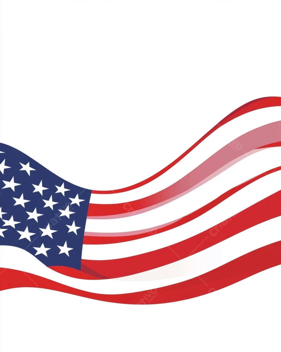 Bandeira americana em movimento design abstrato patriótico