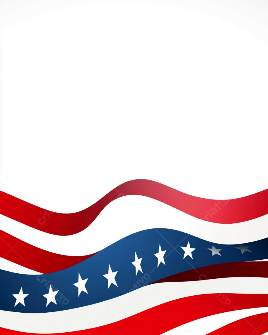 Bandeira americana ondulada com estrelas design abstrato e patriótico