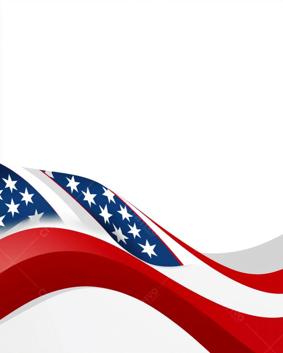 Bandeira americana abstrata com listras onduladas e estrelas brancas