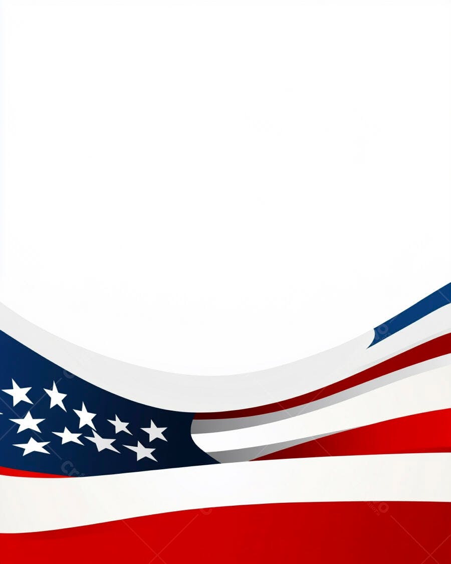 Fundo patriótico Bandeira dos Estados Unidos com ondas e estrelas