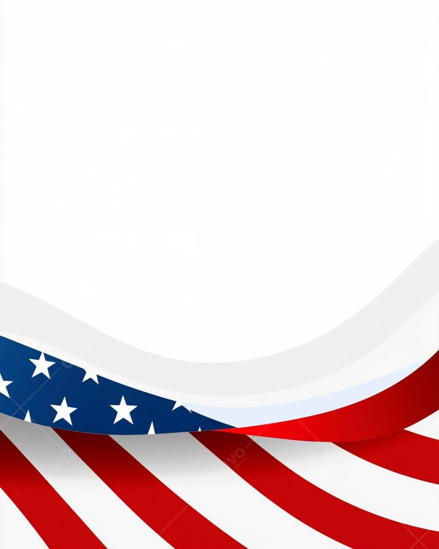Bandeira americana com ondas de vermelho branco e azul