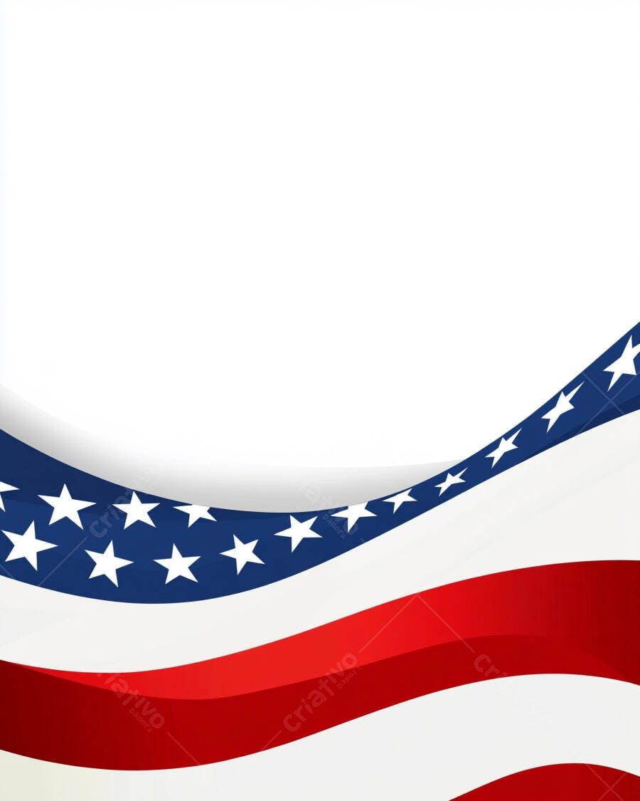 Bandeira americana ondulada com estrelas e listras vetor para fundo patriótico