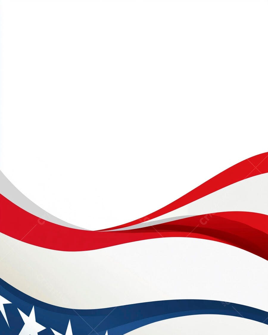 Design abstrato bandeira americana ondulando com estrelas fundo branco