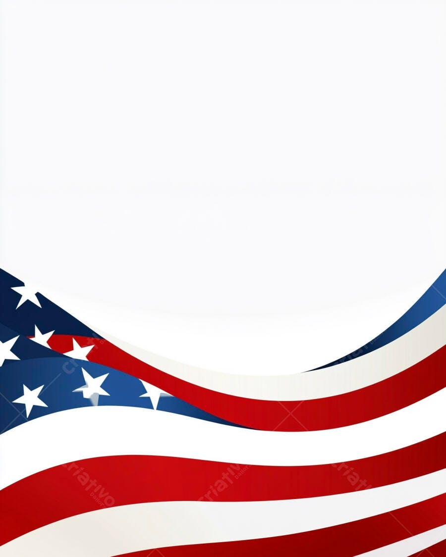 Bandeira americana ondulada azul vermelha e branca para fundo festivo