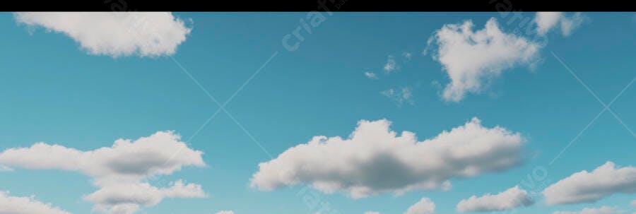 Céu azul brilhante com nuvens brancas fofas em dia ensolarado