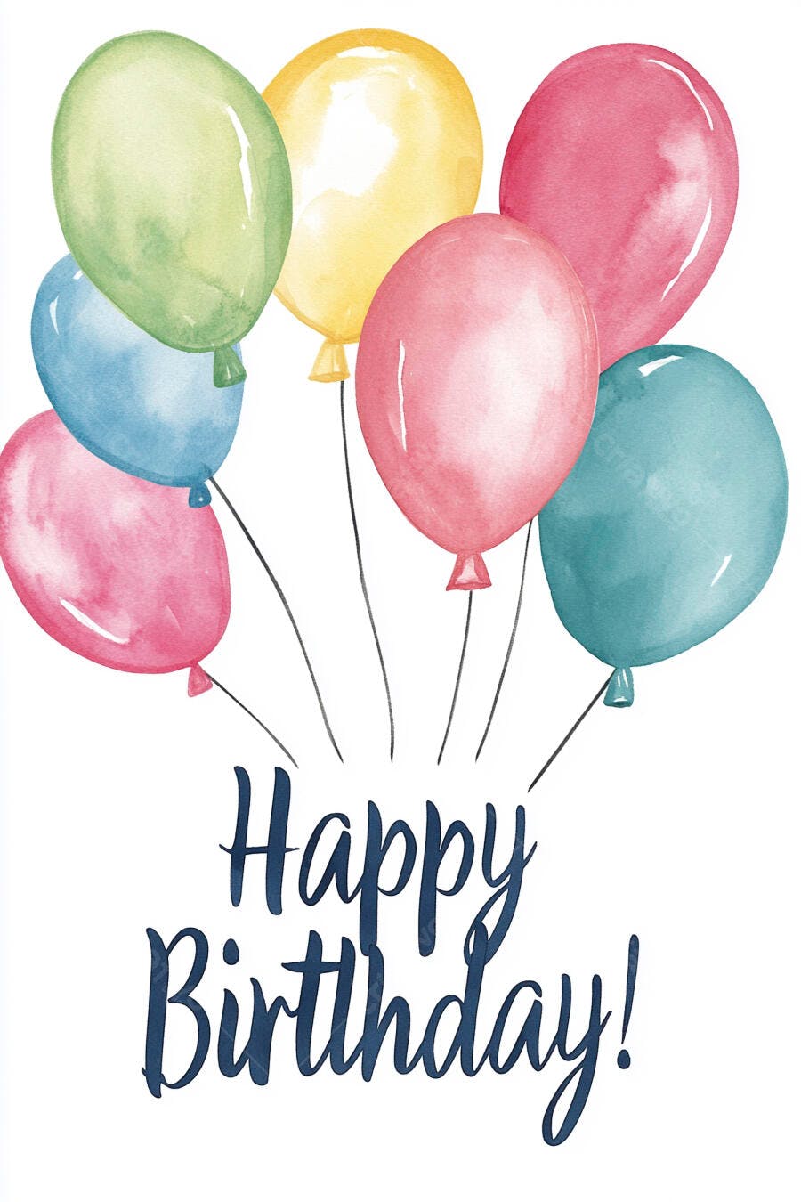 Balões coloridos rosa azul amarelo verde para cartão de aniversário Happy Birthday