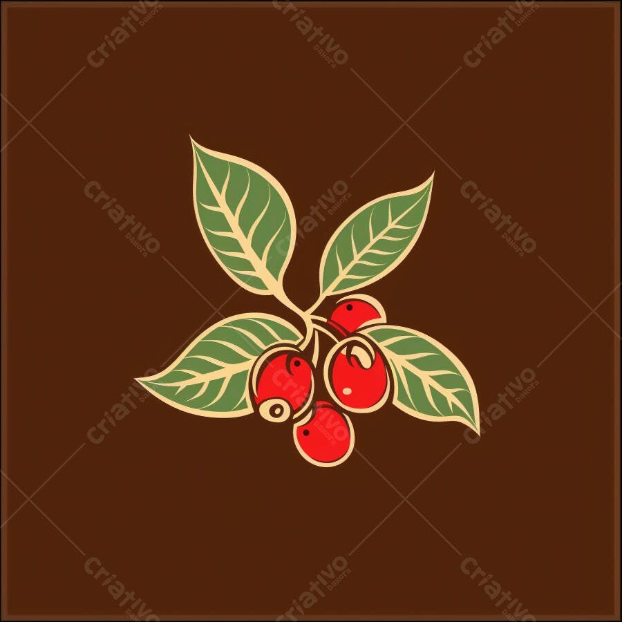 Planta de café com folhas verdes e frutos vermelhos maduros