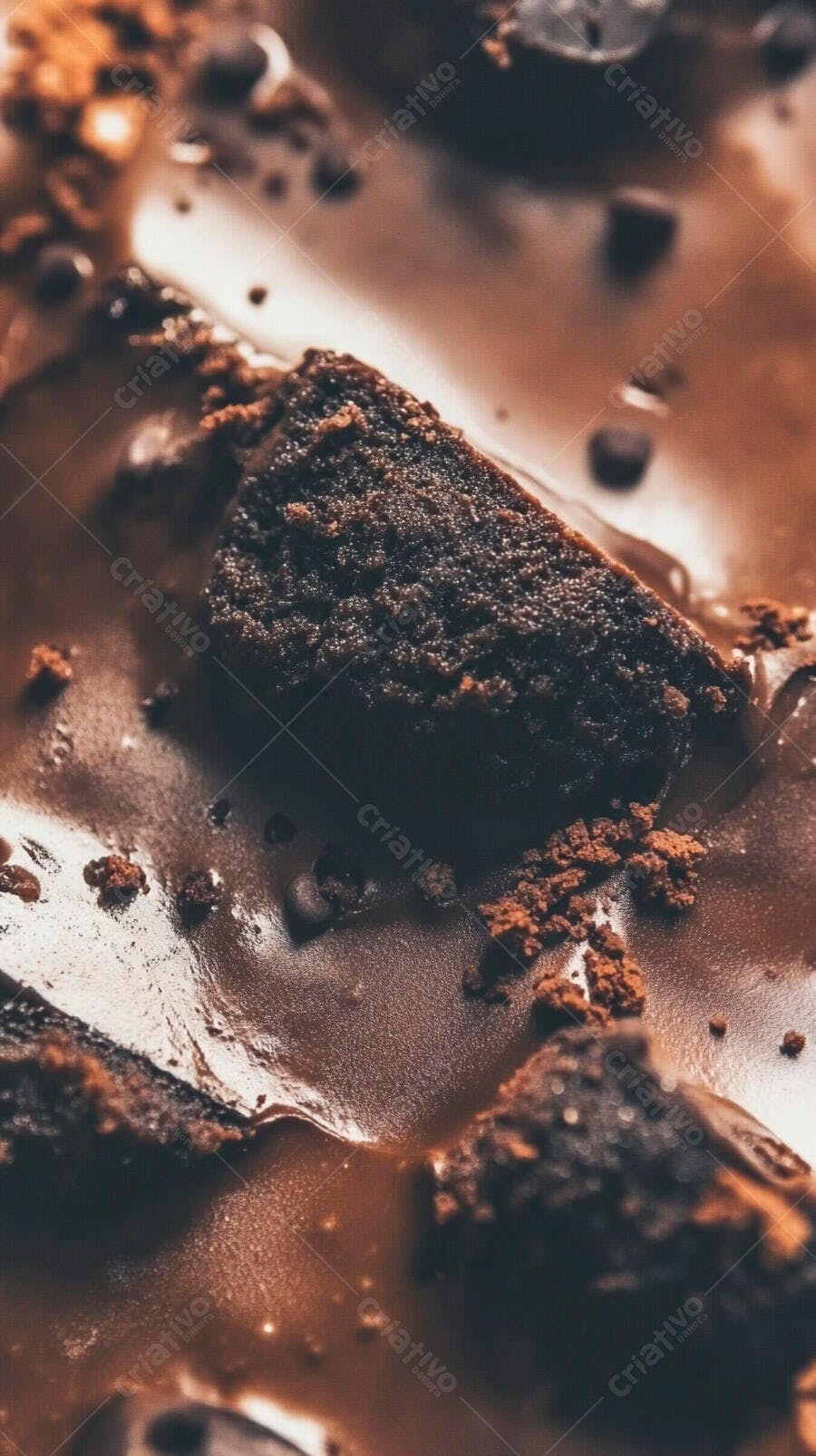 Brownie de chocolate decadente com calda cremosa e pedaços