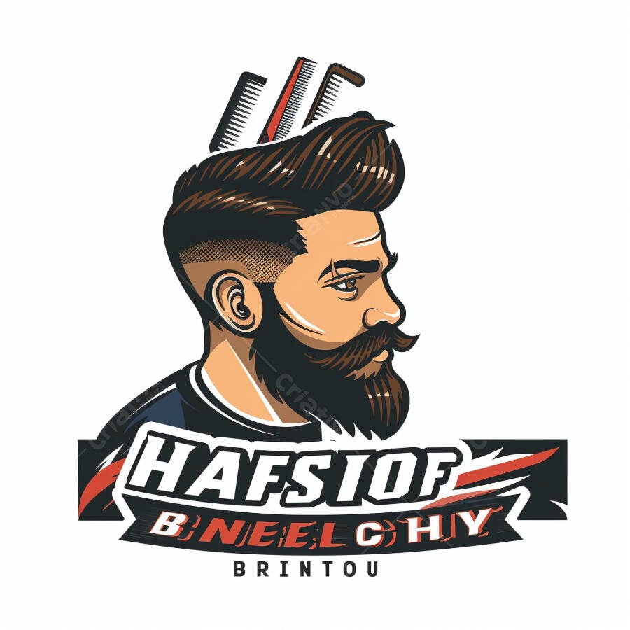 Barbeiro ilustração hipster com barba e pentes no cabelo