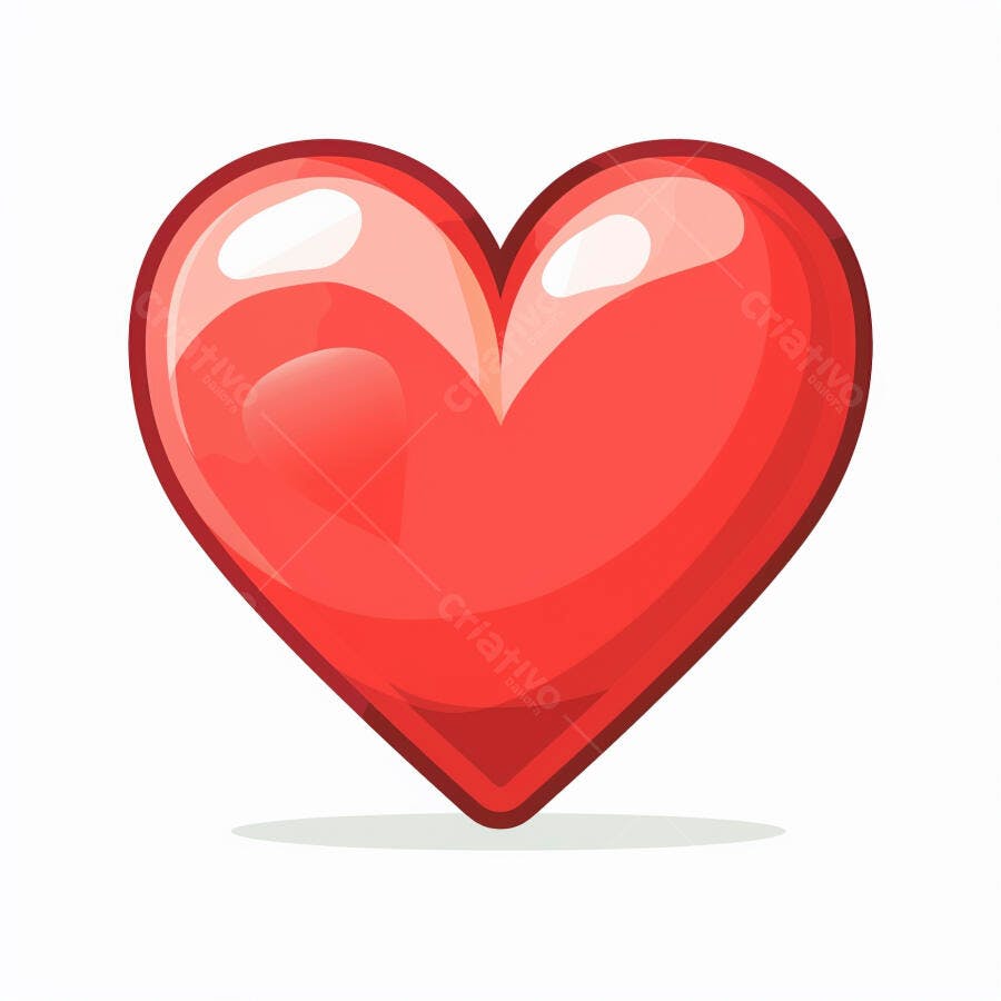 Coração vermelho brilhante símbolo de amor e paixão