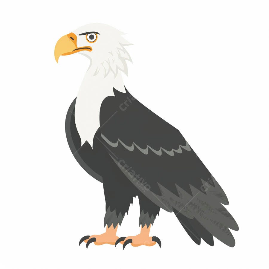 Águia-careca ilustração vetor de animal selvagem em fundo branco