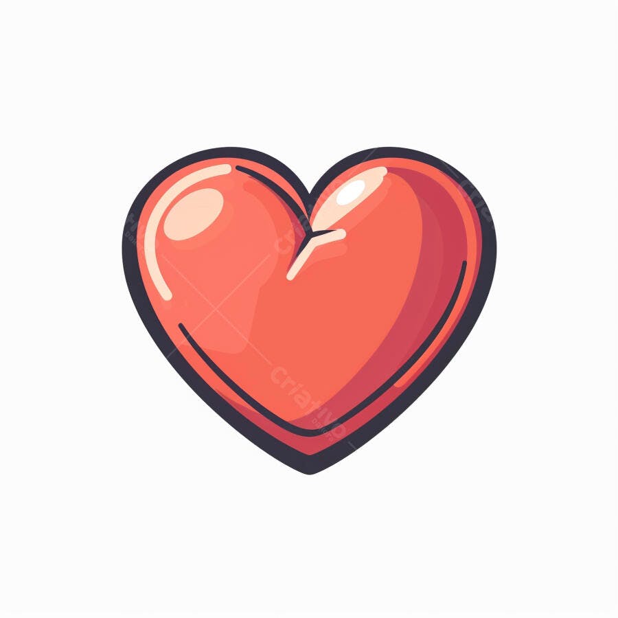 Coração vermelho rachado ilustração símbolo de amor e emoção