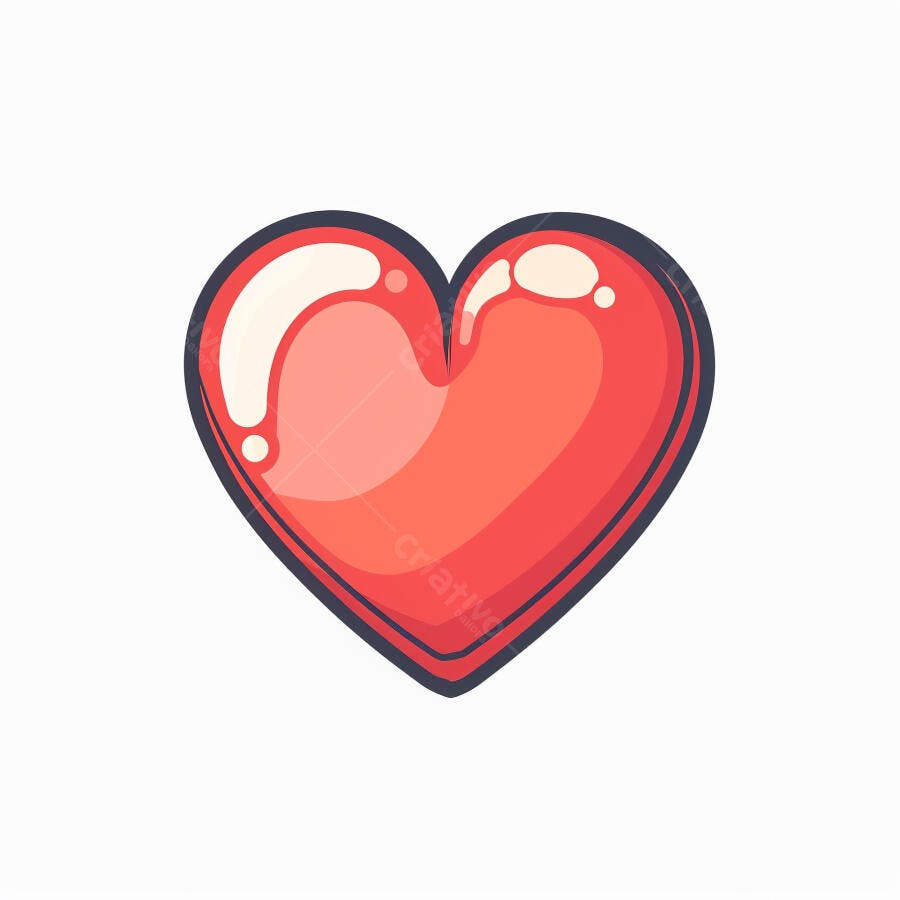 Coração vermelho brilhante ilustração de amor e paixão símbolo romântico
