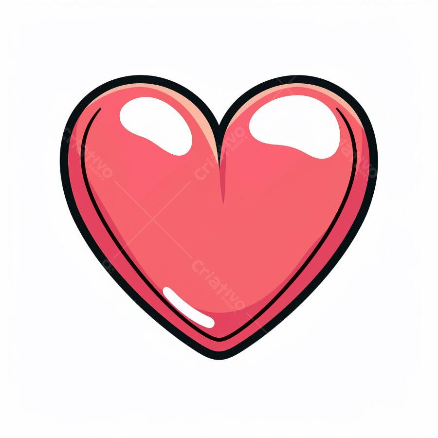 Coração rosa vibrante ilustração ícone de amor e afeto