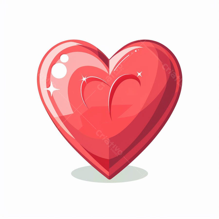 Coração vermelho brilhante símbolo de amor e paixão para o Dia dos Namorados
