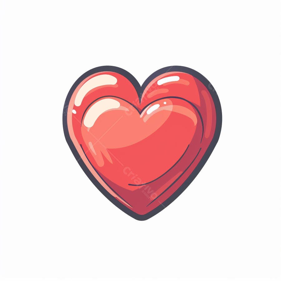 Coração vermelho brilhante ilustração símbolo de amor e paixão