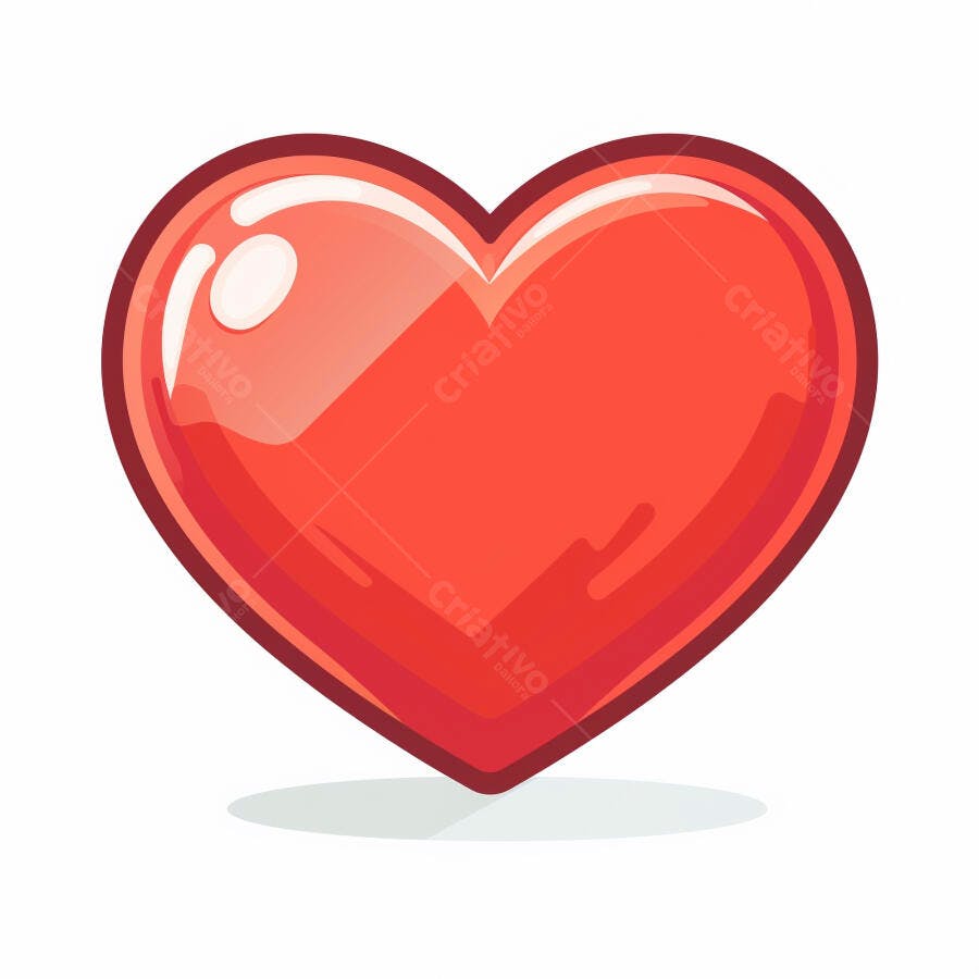Coração vermelho brilhante ilustração vetorizada amor paixão