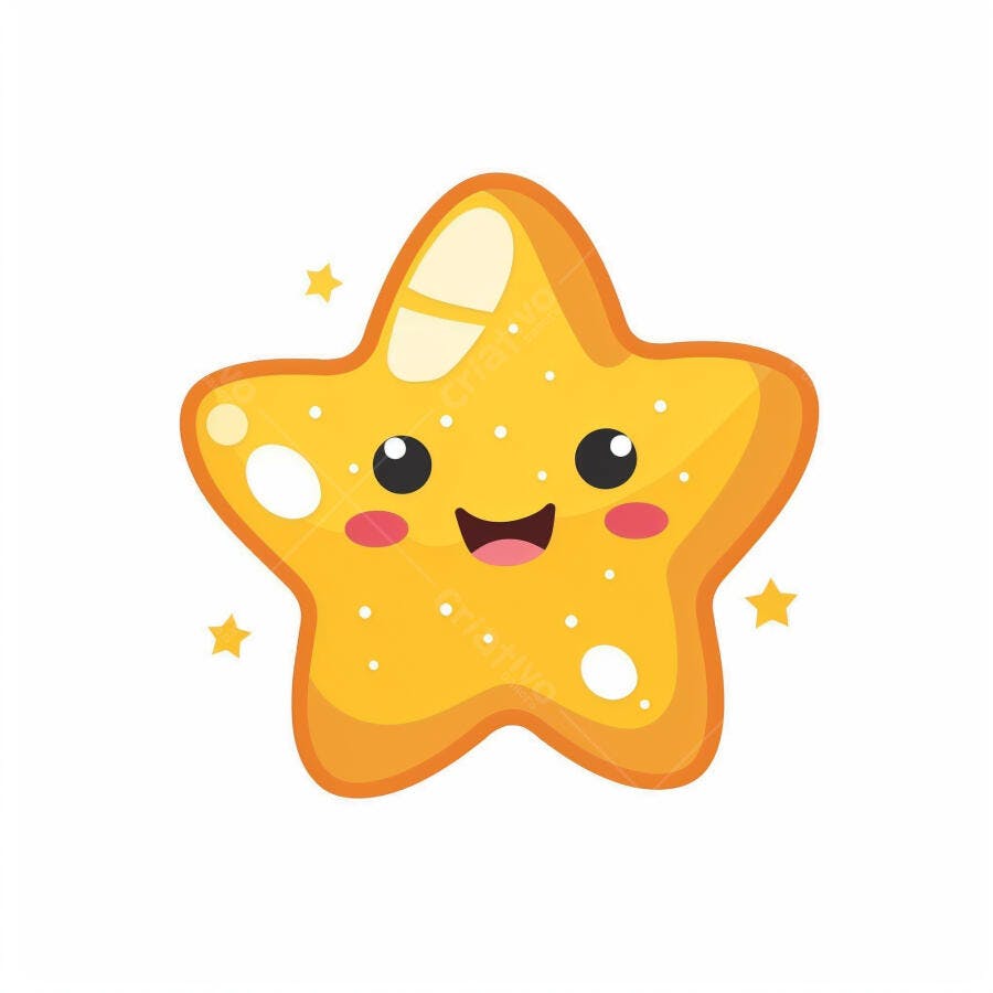 Estrela amarela brilhante com rosto feliz ilustração vetorial fofa