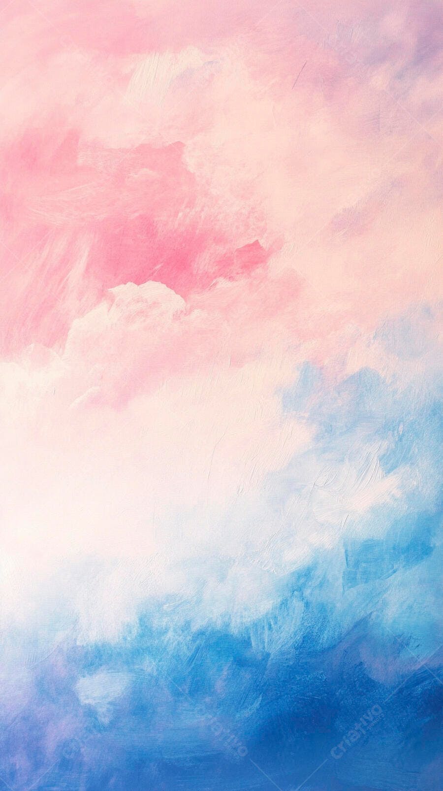 Pintura abstrata gradiente rosa e azul com textura de pincelada suave
