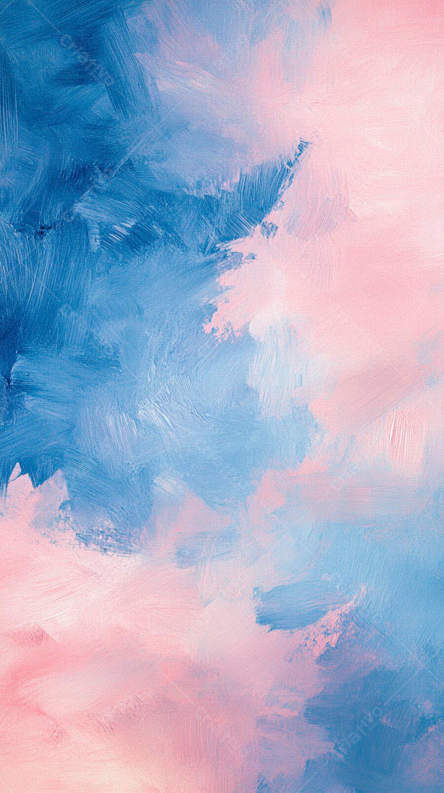Pintura abstrata azul e rosa pinceladas em tela com textura
