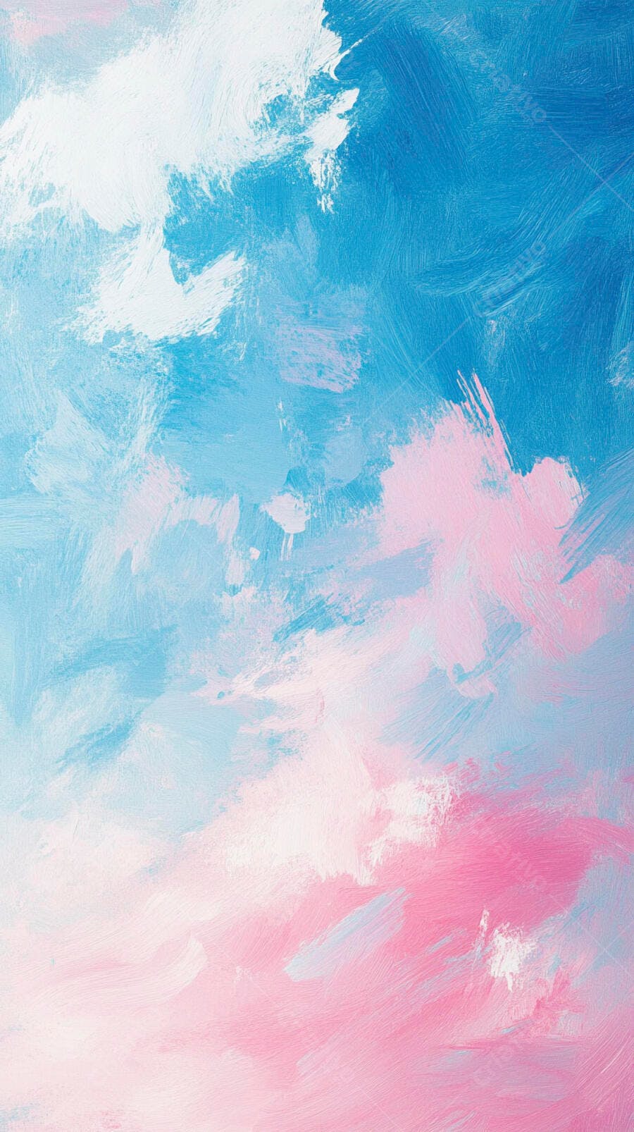 Pintura abstrata pinceladas azuis rosas e brancas suaves