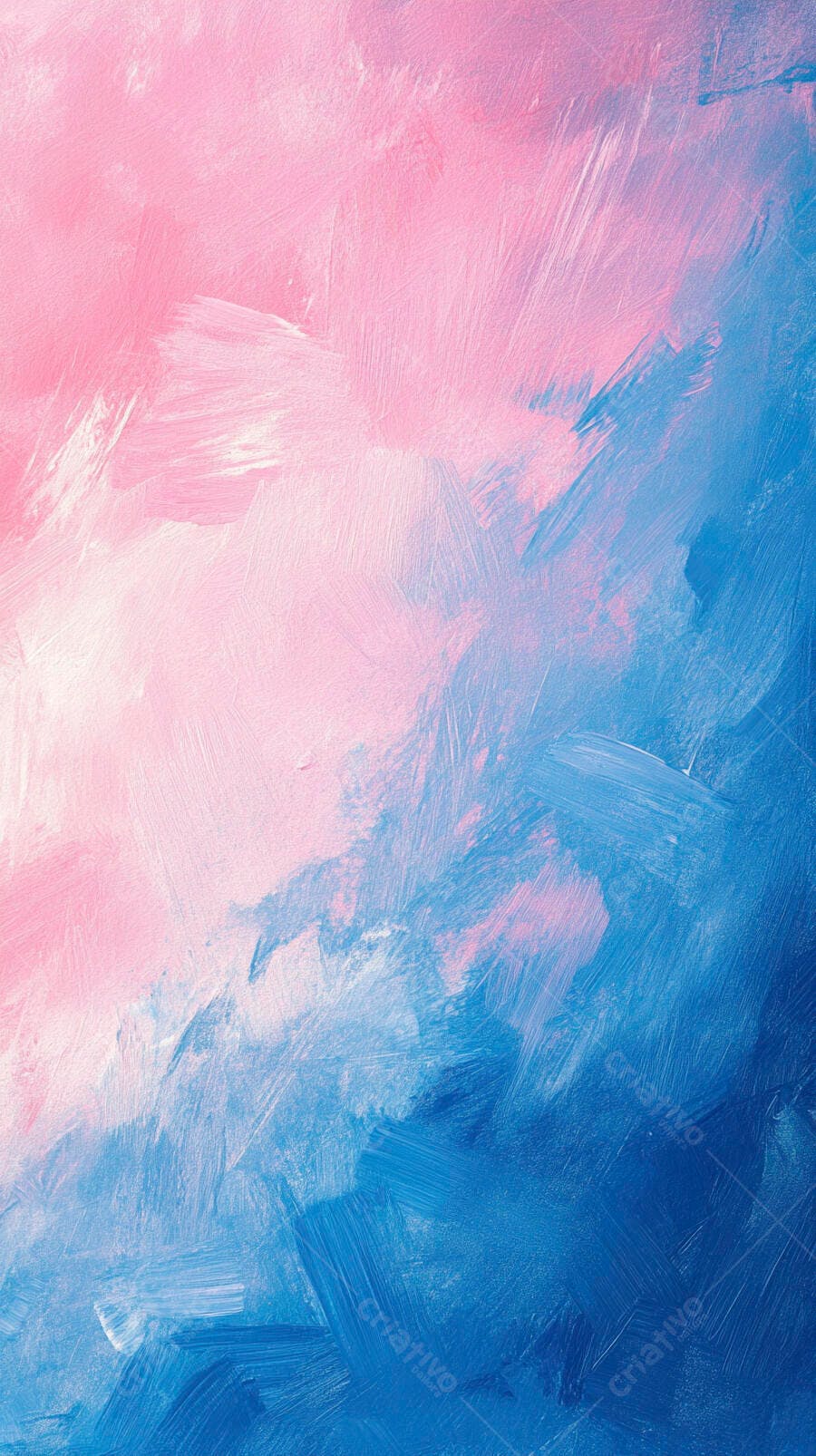 Pintura abstrata rosa e azul com pinceladas artísticas