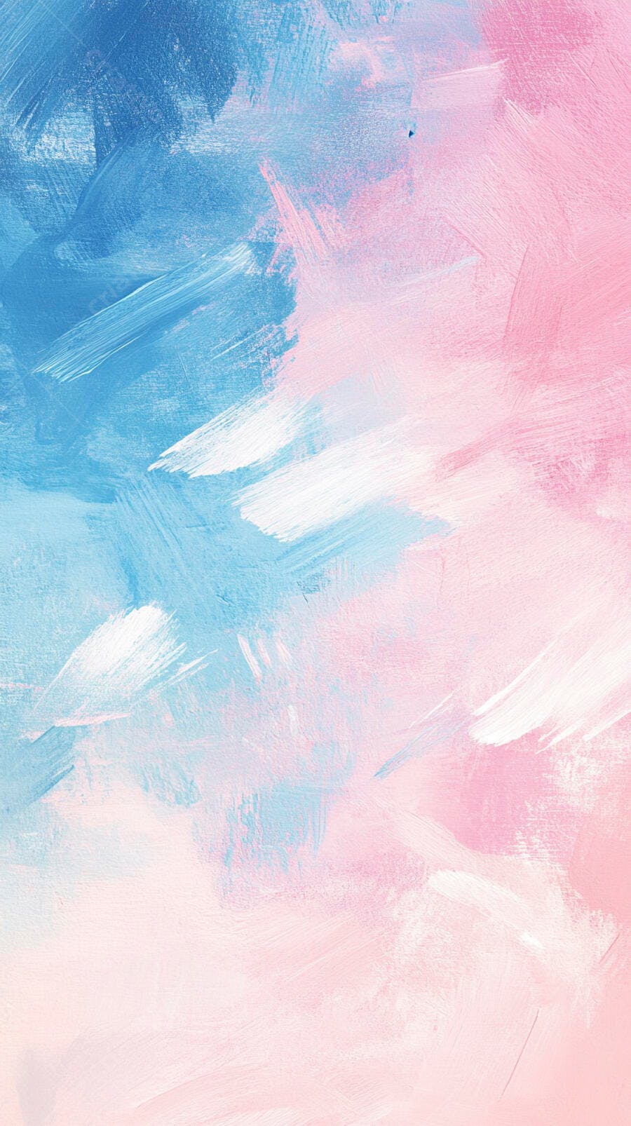 Pintura abstrata azul e rosa com pinceladas brancas texturizadas fundo artístico suave