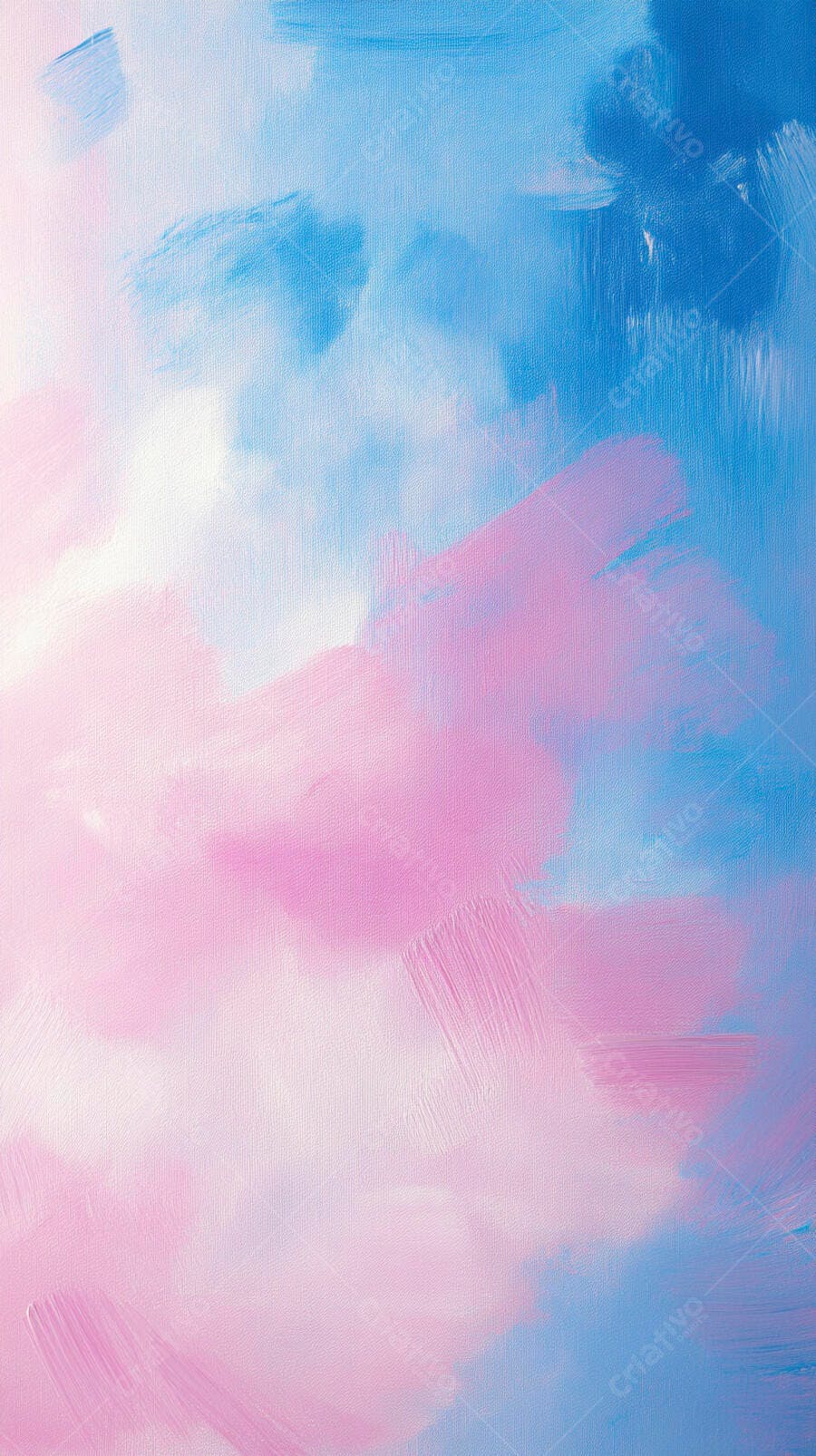 Arte abstrata rosa e azul com textura de tela e pinceladas